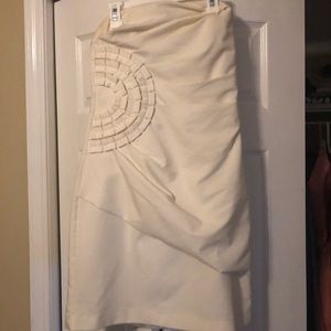 White mini strapless dress